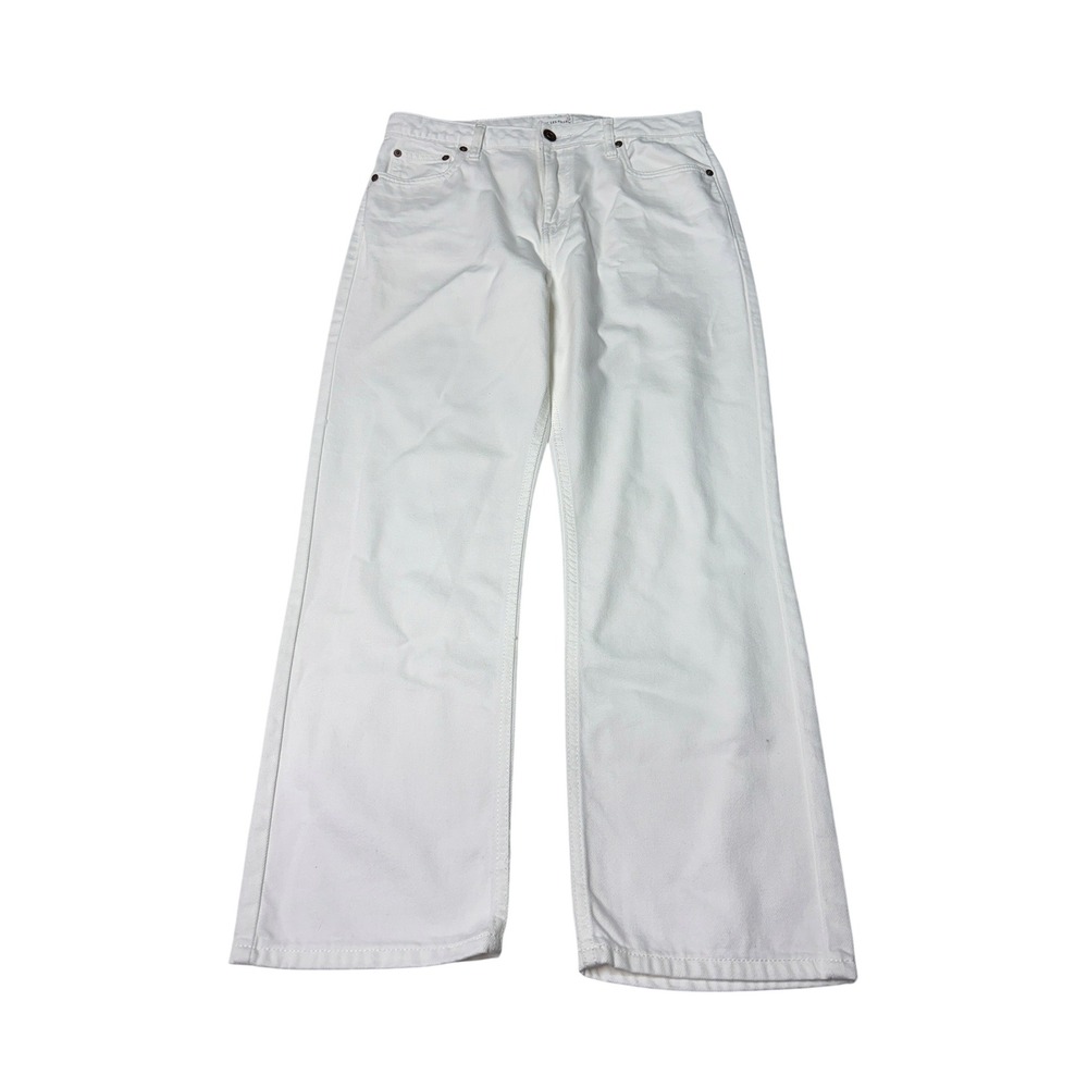 Avec Les Filles White High-Rise Straight Crop Jean Womens Size 29X28